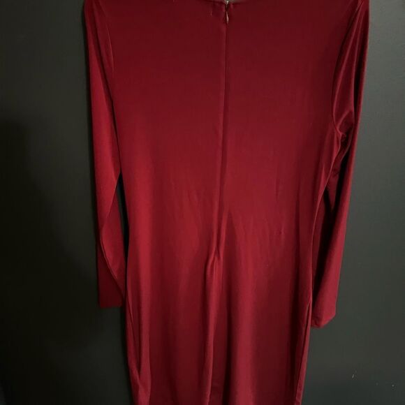 Michael Kors Scrunch Side Long Sleeve Scoop Front Dress Size M - Picture 4 of 8